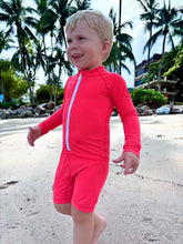 UPF50 + Swimwear for Babies and Kids - Sun safe Swimsuit in Flaming Orange