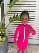 One Piece Rashguard Suit - Electric Pink