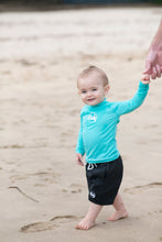 White Logo - Rashguard Top - Aqua