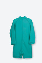 White Logo - One Piece Rashguard Suit - Aqua