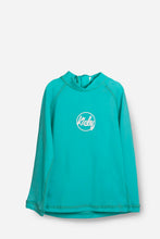 White Logo - Rashguard Top - Aqua