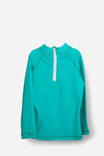 White Logo - Rashguard Top - Aqua