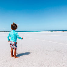 White Logo - Rashguard Top - Aqua