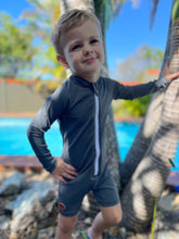 One Piece Rashguard Suit - Charcoal