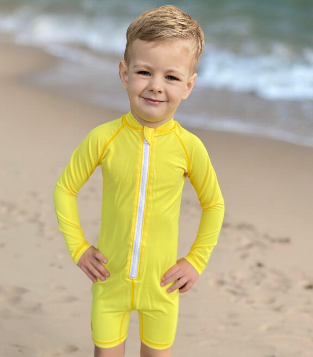 One Piece Rashguard Suit - Sunshine Yellow