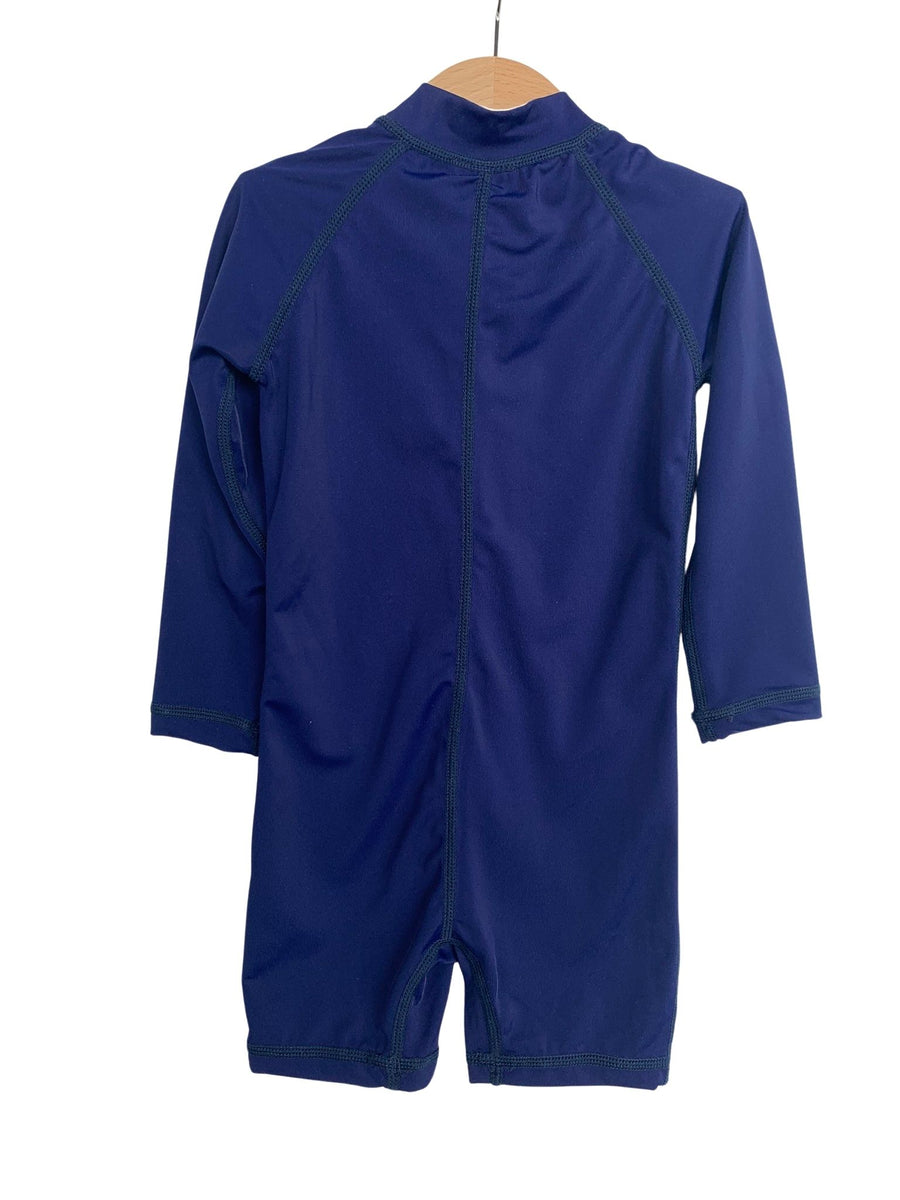 One Piece Rashguard Suit - Navy Blue – Kicky Swim